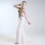 Luxury / Gorgeous Ivory Handmade  Beading Evening Dresses  2019 Trumpet / Mermaid Scoop Neck Crystal Rhinestone Sleeveless Split Front Sweep Train Formal Dresses
