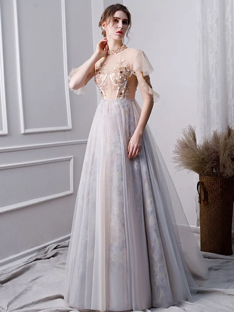 slim fit dress slacks Gray Prom Dress for Teens,Beaded Sweet 16 Dress,PD00444, US6 / Burgundy main image 0