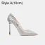 Sparkly Silver Wedding Shoes 2021 Leather Sequins 10 cm Stiletto Heels Pointed Toe Wedding Pumps High Heels