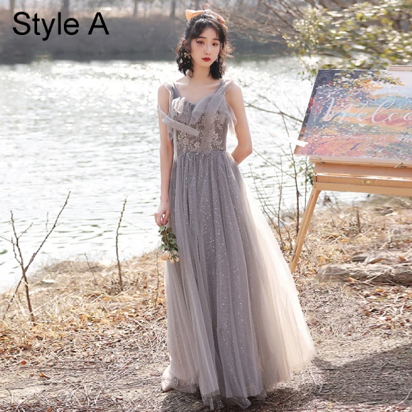 Fashion Grey Bridesmaid Dresses 2021 A-Line / Princess Scoop Neck Beading Rhinestone Sequins Lace Flower Short Sleeve Backless Floor-Length / Long Bridesmaid Wedding Party Dresses