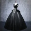 Elegant Black Prom Dresses 2019 Ball Gown V-Neck Suede Appliques Lace Crystal Sleeveless Backless Floor-Length / Long Formal Dresses