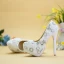 Chic / Beautiful White Wedding Shoes 2019 Appliques Pearl Rhinestone Crystal 14 cm Stiletto Heels Round Toe Wedding Pumps