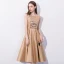 Chic / Beautiful Champagne Homecoming Graduation Dresses 2018 A-Line / Princess Sequins Scoop Neck Sleeveless Knee-Length Formal Dresses