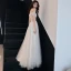 Élégant Ivoire Robe De Bal 2019 Princesse De l'épaule En Dentelle Fleur Faux Diamant Manches Courtes Dos Nu Longue Robe De Ceremonie