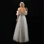 Chic / Belle Gris Robe De Soirée 2019 Princesse Bretelles Spaghetti En Dentelle Fleur Perlage Paillettes Volants Manches Courtes Dos Nu Longue Robe De Ceremonie