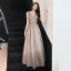 Charmant Dégradé De Couleur Robe De Soirée 2019 Princesse Encolure Dégagée Glitter Polyester Faux Diamant Sans Manches Dos Nu Longue Robe De Ceremonie