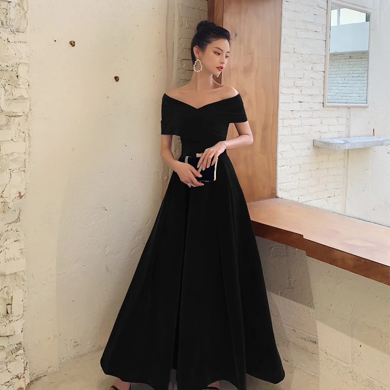 Chic Beautiful Burgundy Suede Evening Dresses 2021 A-Line Princess Off-The-Shoulder