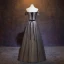 Elegant Black Prom Dresses A-Line / Princess Off-The-Shoulder Beading Crystal Appliques Short Sleeve Backless Bow Floor-Length / Long Formal Dresses