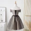 Charming Black Party Dresses 2019 A-Line / Princess Off-The-Shoulder Beading Crystal Appliques Bow Short Sleeve Backless Short Formal Dresses