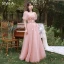 Chic / Beautiful Blushing Pink Lace Butterfly Bridesmaid Dresses 2021 A-Line / Princess Short Sleeve Backless Floor-Length / Long Bridesmaid Wedding Party Dresses