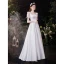 Schlicht Elegante Ivory / Creme Satin Brautkleider / Hochzeitskleider A Linie 2021 Eckiger Ausschnitt Kurze Ärmel Rückenfreies Lange Hochzeit