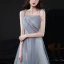 Chic / Belle Bleu Ciel Gris Paillettes Robe De Bal 2021 Princesse Bretelles Spaghetti Sans Manches Dos Nu Longue Promo Robe De Ceremonie