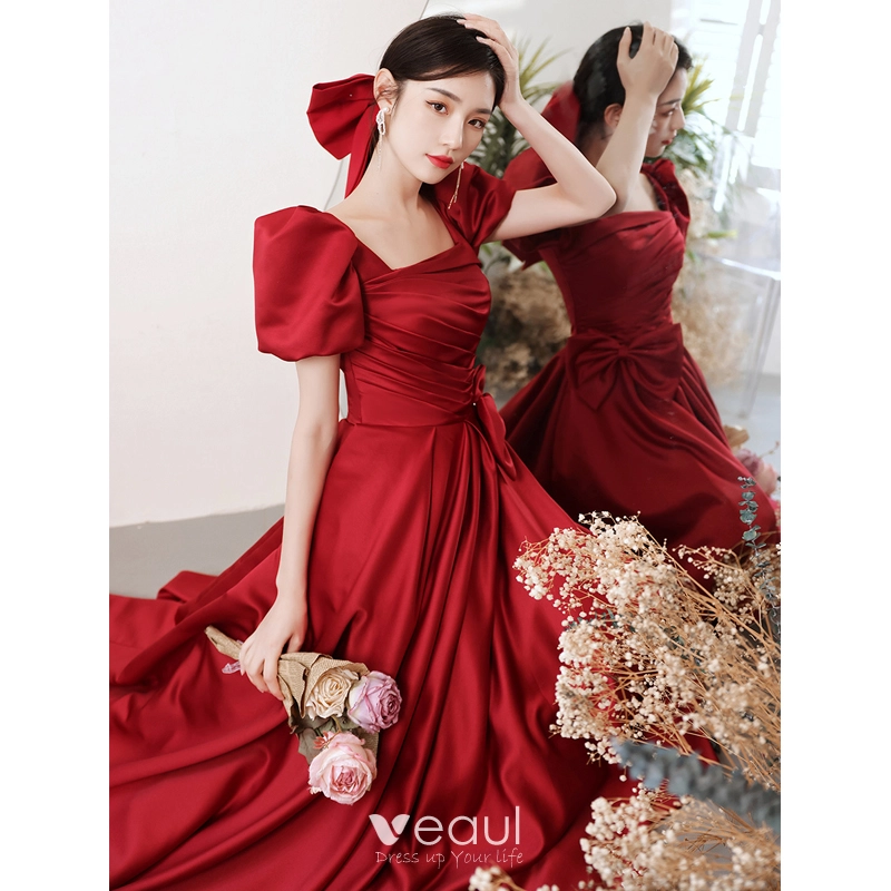 Short satin prom dresses outlet