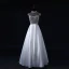 Luxury / Gorgeous Pearl Prom Dresses 2017 High Neck Beading Crystal Backless White Satin Formal Dresses