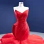 Sexy High-end Red Wedding Dresses 2021 Trumpet / Mermaid Strapless Sleeveless Backless Cascading Ruffles Royal Train Wedding