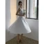Schlicht Ivory / Creme Spitze Blumen Strand Brautkleider / Hochzeitskleider 2021 A Linie Spaghettiträger Ärmellos Rückenfreies Wadenlang Hochzeit