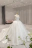 Vintage / Retro High-end Ivory Wedding Dresses 2021 Ball Gown Scoop Neck Beading Pearl Rhinestone Sleeveless Backless Royal Train Wedding