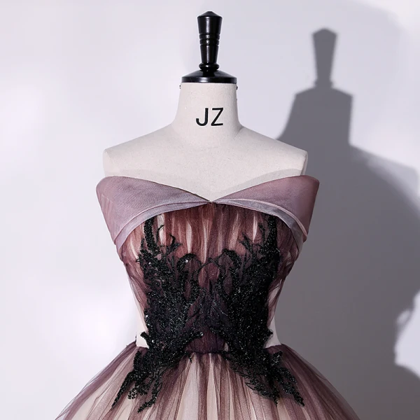 Élégant Dégradé De Couleur Champagne Robe De Bal 2022 Robe Boule Bustier En Dentelle Fleur Sans Manches Dos Nu Longue Robe De Ceremonie