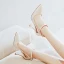 Schlicht Schwarz Cocktail Sandalen Damen 2020 Knöchelriemen 10 cm Stilettos Spitzschuh Sandaletten