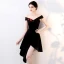 Modest / Simple Black Party Dresses 2018 A-Line / Princess Embroidered Off-The-Shoulder Sleeveless Short Formal Dresses