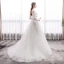 Elegant Ivory Wedding Dresses 2019 A-Line / Princess Scoop Neck Appliques Lace Flower Bell sleeves Backless Sweep Train