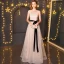 Modern / Fashion Champagne Evening Dresses  2019 A-Line / Princess V-Neck Bow Sleeveless Backless Floor-Length / Long Formal Dresses