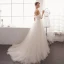 Élégant Champagne Robe De Mariée 2019 Princesse De l'épaule Paillettes En Dentelle Fleur Manches Courtes Dos Nu Train De Balayage