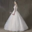 Elegant Champagne Wedding Dresses 2018 Ball Gown Lace Flower Off-The-Shoulder Backless Sleeveless Floor-Length / Long Wedding