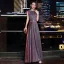 Chic / Beautiful Blushing Pink Evening Dresses  2019 A-Line / Princess Scoop Neck Glitter Polyester Sash Sleeveless Floor-Length / Long Formal Dresses