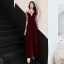 Elegant Black Evening Dresses  2019 A-Line / Princess Scoop Neck Sequins Suede 1/2 Sleeves Floor-Length / Long Formal Dresses