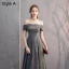 Sparkly Evening Dresses  2019 A-Line / Princess Off-The-Shoulder Glitter Satin Short Sleeve Backless Floor-Length / Long Formal Dresses