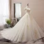 Elegant Champagne Wedding Dresses 2019 Ball Gown Off-The-Shoulder Beading Pearl Sequins Lace Flower Sleeveless Backless Chapel Train