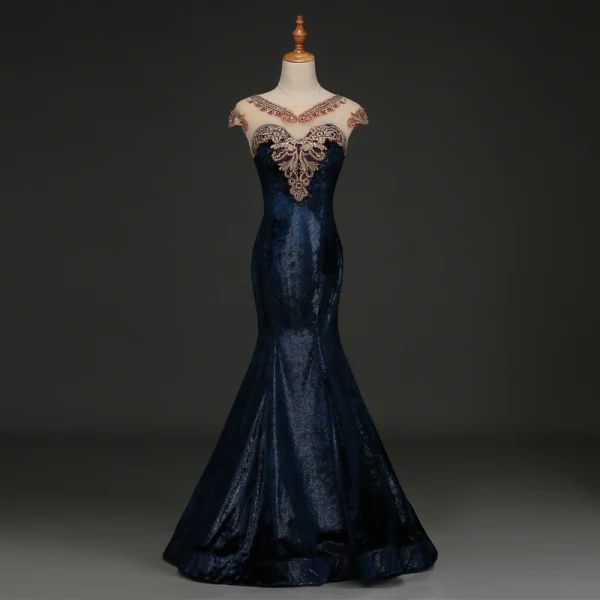 Elegant Burgundy Evening Dresses 2019 Trumpet / Mermaid Suede V-Neck Rhinestone Lace Flower Cap Sleeves Floor-Length / Long Formal Dresses