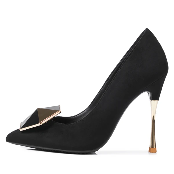 Chic / Belle Noire Bureau Escarpins 2019 Daim 10 cm Talons Aiguilles À Bout Pointu Escarpins