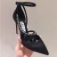 Charming Black Evening Party Womens Shoes 2019 Ankle Strap Rhinestone Tassel 8 cm Stiletto Heels Pointed Toe High Heels