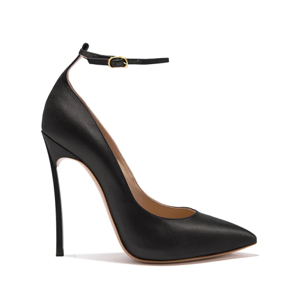 Schöne Burgunderrot Büro Pumps 2019 Knöchelriemen 12 cm Stilettos Spitzschuh Pumps
