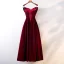 Chic / Beautiful Burgundy Prom Dresses 2019 A-Line / Princess Spaghetti Straps Suede Bow Sleeveless Backless Floor-Length / Long Formal Dresses