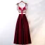 Chic / Beautiful Burgundy Evening Dresses  2019 A-Line / Princess Spaghetti Straps Suede Sash Sleeveless Backless Floor-Length / Long Formal Dresses