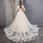 Champagne Høst Vår Sommer Brudekjoler Ryggløse Krystall Blomst Blonder Perle Paljetter Tyll Bryllup Elegant 2019