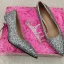 Sparkly Sølv Brudesko 2019 Paljetter 7 cm Stiletthæler Spisse Bryllup Pumps