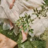Chic / Beautiful Champagne Wedding Shoes 2019 Leather Rhinestone 8 cm Stiletto Heels Pointed Toe Wedding High Heels