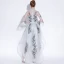 Sexy Grey Evening Dresses  2018 A-Line / Princess Lace Appliques Scoop Neck 3/4 Sleeve Short High Low Formal Dresses