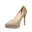 Sparkly Gold Leather Wedding Shoes 2019 Rhinestone Sequins 12 cm Stiletto Heels Pointed Toe Wedding Pumps