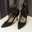 Mode Nude Afton Pumps 2019 Paljetter Spets 10 cm Stilettklackar Spetsiga Pumps