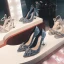 Sjarmerende Gull Brudesko 2019 Rhinestone Paljetter 8 cm Stiletthæler Spisse Bryllup Pumps