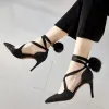 Chic / Beautiful Silver Dating Womens Shoes 2019 Leather Sequins Ankle Strap 8 cm Stiletto Heels Pointed Toe High Heels