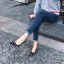 Snygga / Fina Svarta Casual Pumps 2019 Läder Prickig 10 cm Stilettklackar Spetsiga Pumps