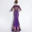 Scintillantes Grape Robe De Soirée 2018 Trompette / Sirène Glitter Paillettes Brodé Encolure Dégagée 1/2 Manches Longue Robe De Ceremonie