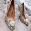 Glitter Champagne Handgemaakt Kristal Bruidsschoenen 2019 Pailletten Rhinestone 8 cm Naaldhakken / Stiletto Spitse Neus Huwelijk Pumps
