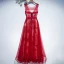Chic / Beautiful White Formal Dresses Evening Dresses  2017 Lace Flower Sash Sleeveless Floor-Length / Long A-Line / Princess Scoop Neck